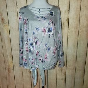Floral tied front top
